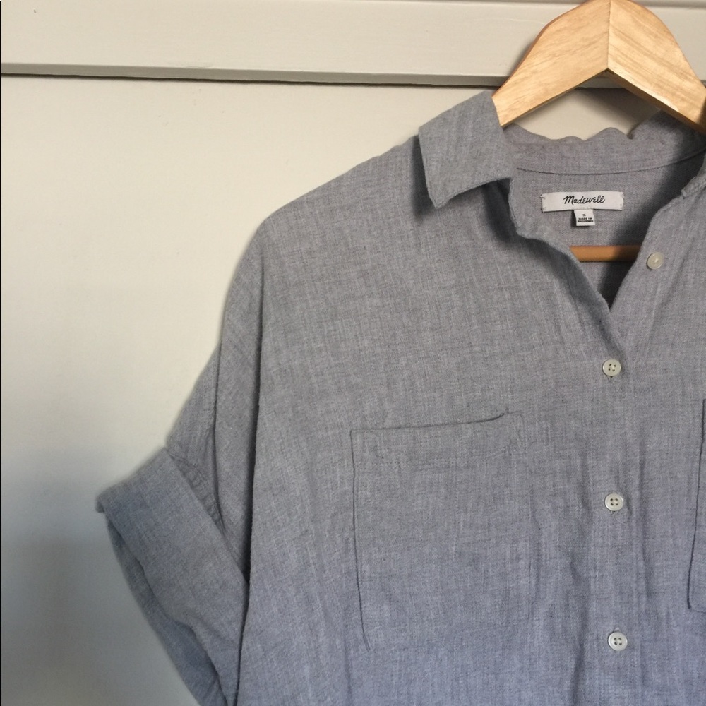 Madewell Courier shirt in grey flannel
